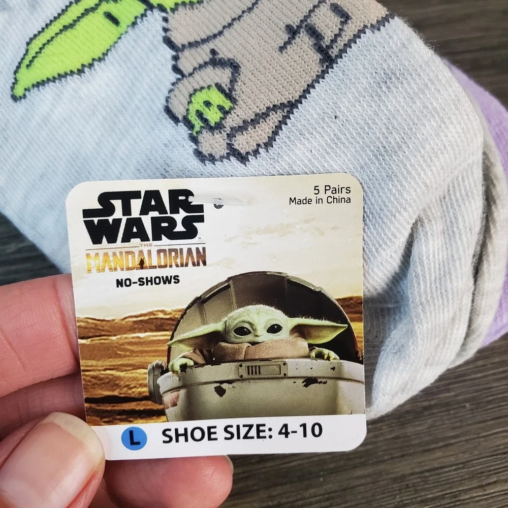 Star Wars The Mandalorian Grogu Baby Yoda Women's No-show Socks -‎ 5 Pair